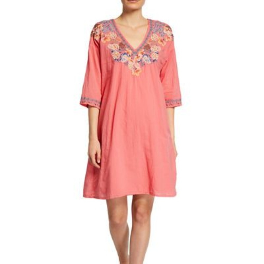 Johnny Was Kalea Floral Embroidered Dress Sz XS
